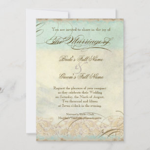 Tuscan Olive Tree n Swirl - Wedding Invitation