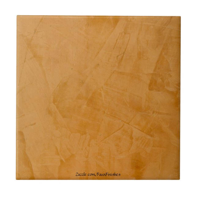 Tuscan Orange Venetian Plaster Ceramic Tile (Front)