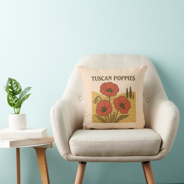 Tuscan Poppies Pillow (Chair)