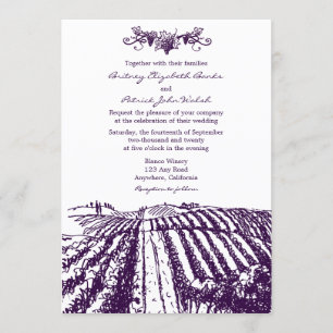 Tuscan Purple Winery Vineyard Wedding Invitations