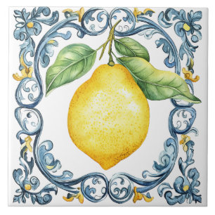 Tuscan Rustic Mediterranean Blue & Yellow Tile