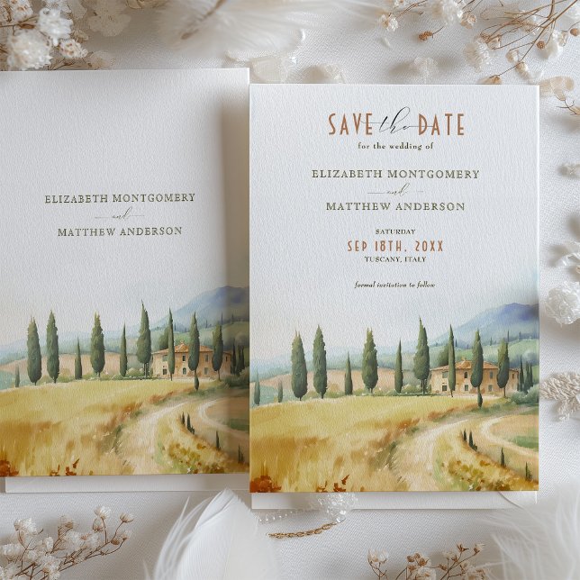 Tuscan Serenity Save the Date Italian Countryside Invitation (Creator Uploaded)