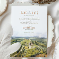Tuscan Serenity Save the Date Italian Countryside
