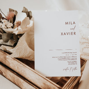 Tuscan Sienna Modern Minimal Wedding Invitation