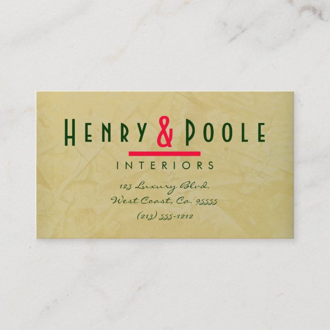 Tuscan Sun Interior Designer Business Cards 002 (Front)