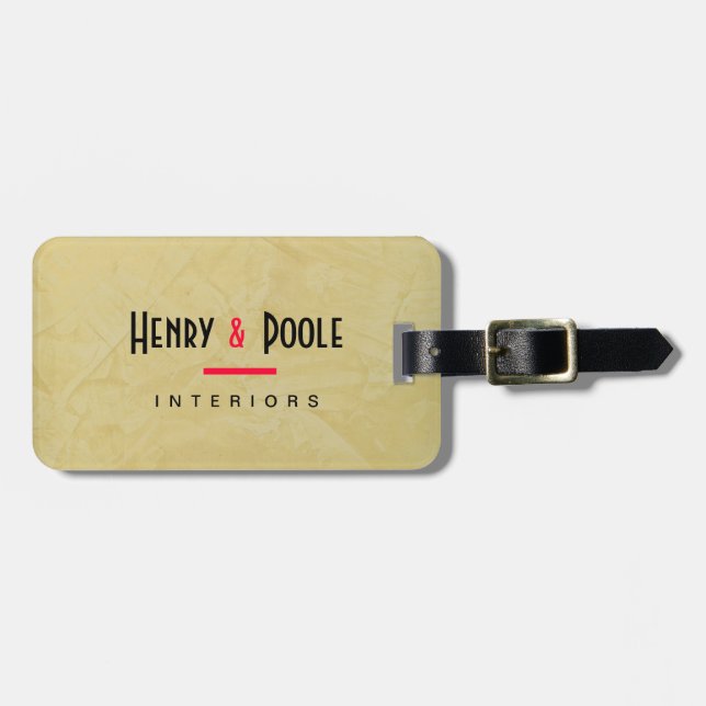 Tuscan Sun Plaster Interior Designer Luggage Tag (Front Horizontal)