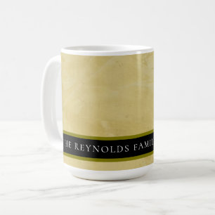 Tuscan Sun Yellow Venetian Plaster Custom Monogram Coffee Mug