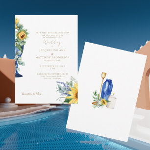 Tuscan Sunflower Bride Parents Wedding II Invitation