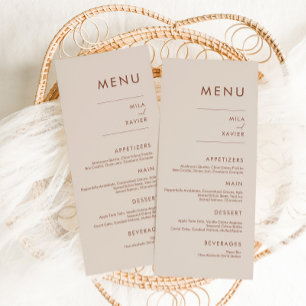 Tuscan Terracotta   Modern Minimal Wedding Menu