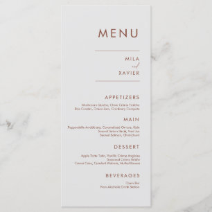 Tuscan Terracotta   Modern Minimal Wedding Menu