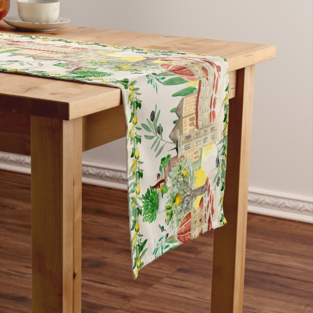 Tuscan,Tuscany,Italy,olives,lemons,  Short Table Runner (In Situ)