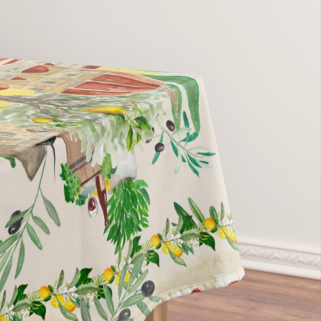 Tuscan,Tuscany,Italy,olives,lemons, Tablecloth (In Situ)