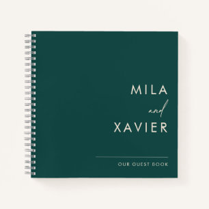 Tuscan Verde   Modern Minimal Wedding Guest Book