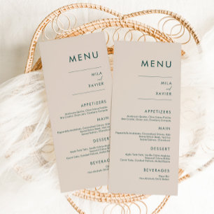 Tuscan Verde Modern Minimal Wedding Menu