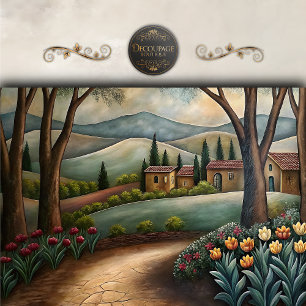 Tuscan Villa Pathway Decoupage Tissue Paper