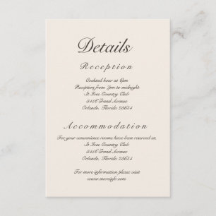 Tuscan Villa Script Details Enclosure Card