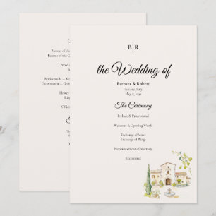 Tuscan Villa Wedding Program Elegant Italy Programme