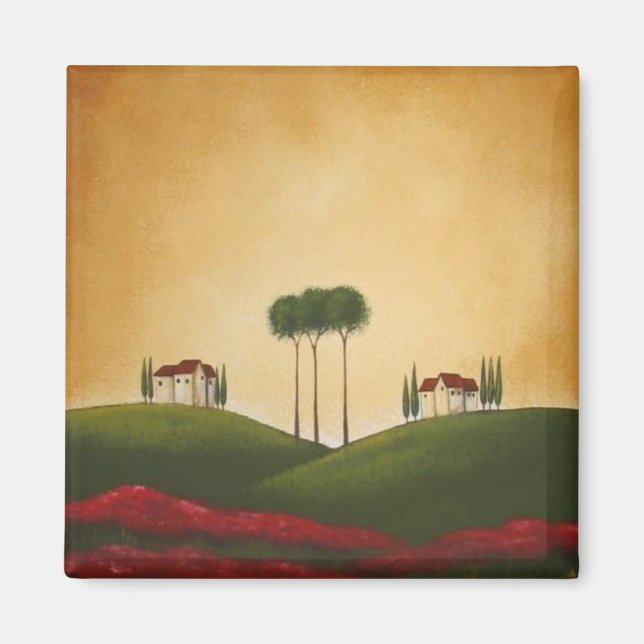 Tuscan Villas and Poppies Magnet (Front)