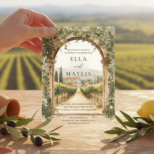 Tuscan Vineyard Acrylic Wedding Itali Invitations