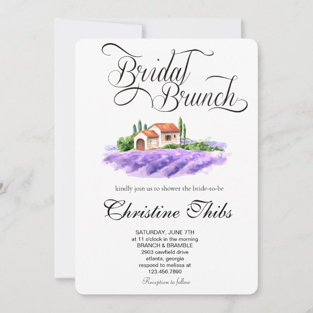 Tuscan Vineyard Bridal Shower Invitation (Front)
