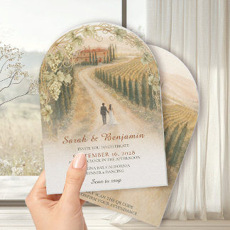 Tuscan Vineyard Elegant Arch Wedding  Invitation