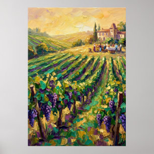 Tuscan Vineyard Landscape Poster