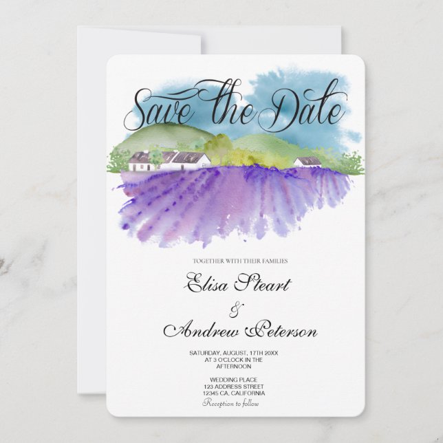 Tuscan Vineyard Save the Date Invitation (Front)