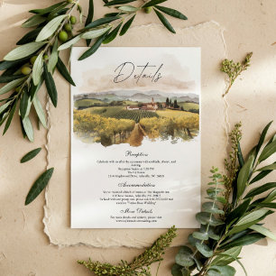 Tuscan Vineyard Wedding Italian Countryside Enclosure Card