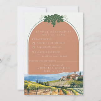 Tuscan Vineyard Wedding RSVP Card | Editable 