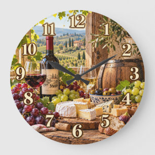 Tuscan Vineyard Wine Country Clock