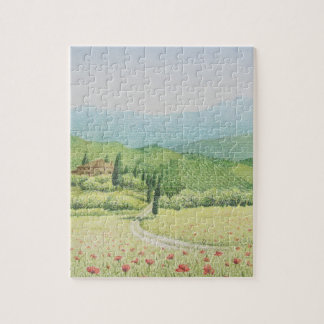 Tuscan Vineyards, Italy in Pastel Jigsaw Puzzle