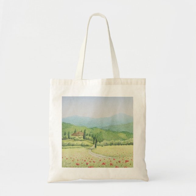 Tuscan Vineyards, Italy in Pastel Tote Bag (Front)