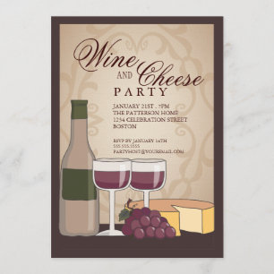Tuscan Wine & Cheese Tasting Party Invitation