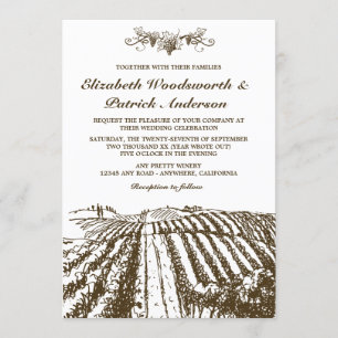 Tuscan Winery Rustic Vineyard Wedding Invitations