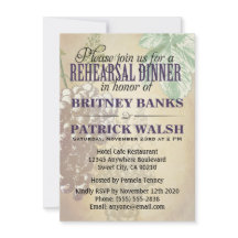Tuscan Winery Wedding Rehearsal Dinner Invitations