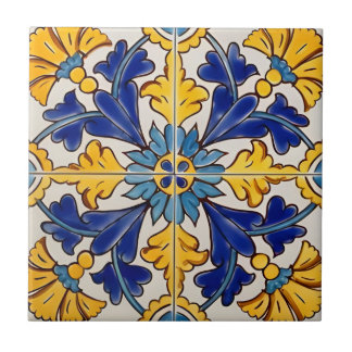 tuscan yellow green flowers tiles
