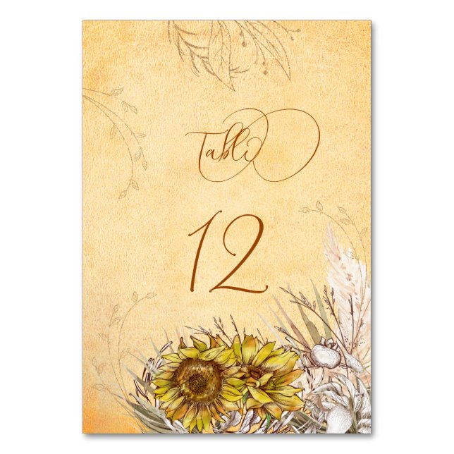 Tuscany Autumn Texture Tracery Table Number (Front)