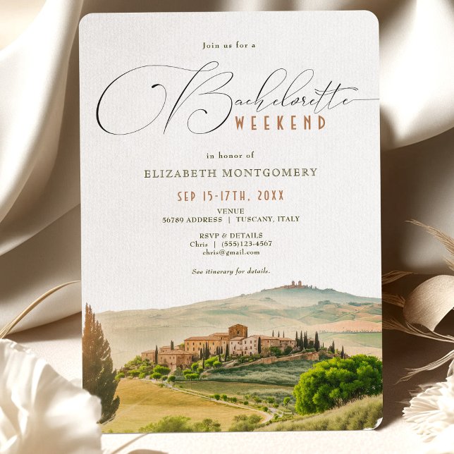 Tuscany Bachelorette Weekend Travel Itinerary Invitation (Creator Uploaded)