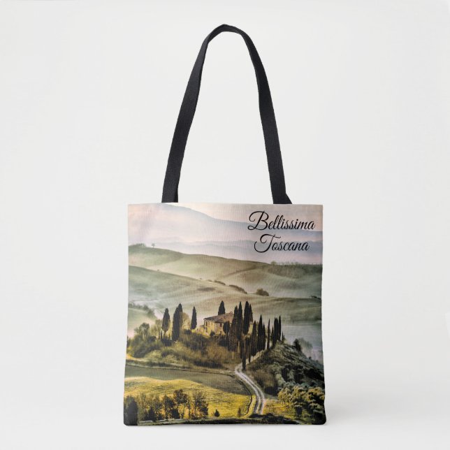 *~* Tuscany . Bellissima Toscana Italian Language Tote Bag (Front)