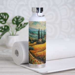 Tuscany countryside Italy van Gogh style Water Bottle