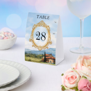 Tuscany Countryside Wedding Table Number