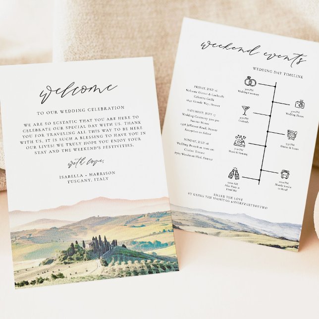 TUSCANY Destination Welcome Letter Timeline Invitation (Creator Uploaded)