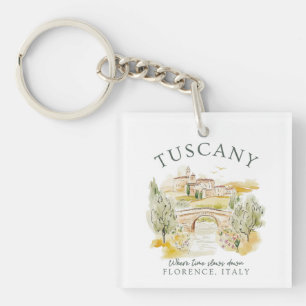 Tuscany Florence Italy – Serene Summer Landscape Key Ring