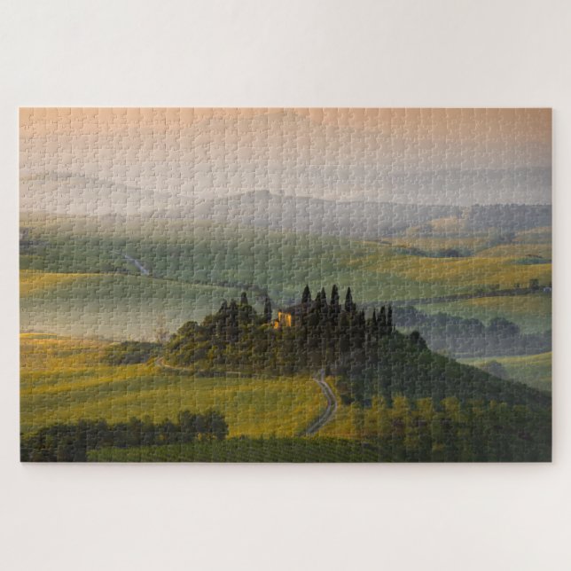 Tuscany hill landscape at sunrise jigsaw puzzle (Horizontal)