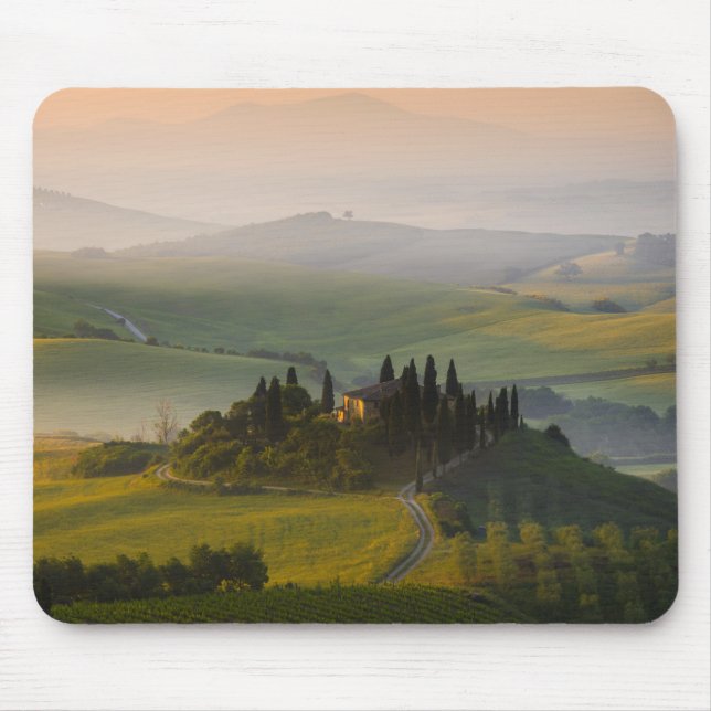Tuscany hill landscape at sunrise mouse mat (Front)