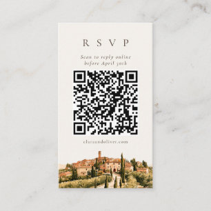 Tuscany Hill Town Cypress Italy QR Code RSVP Card