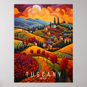 Tuscany in Autumn Painting Italy Travel Art Poster