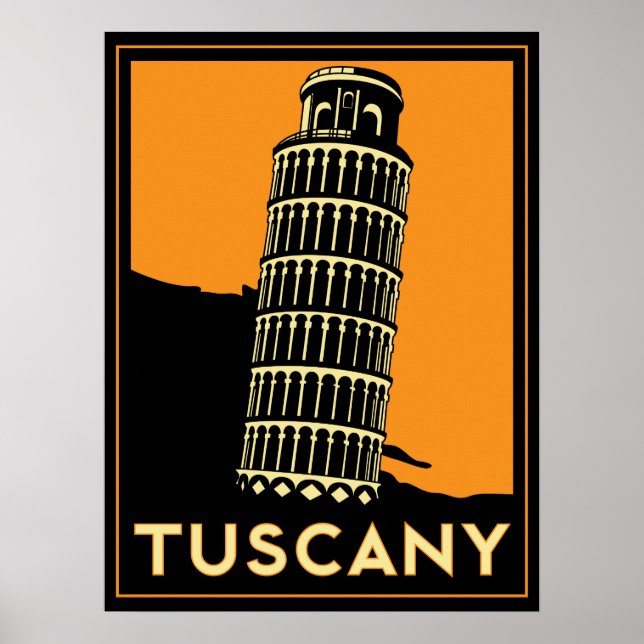 tuscany italy art deco retro poster (Front)