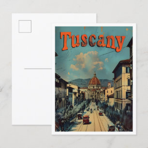 Tuscany Italy Classic Art Retro Vintage Travel Postcard
