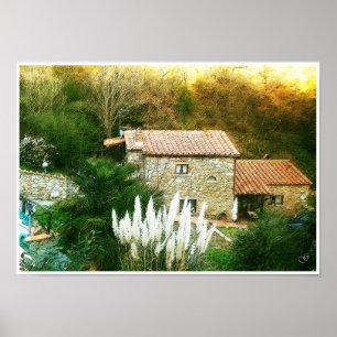 Tuscany. Italy. Cortona. Rustic farmhouse. Poster